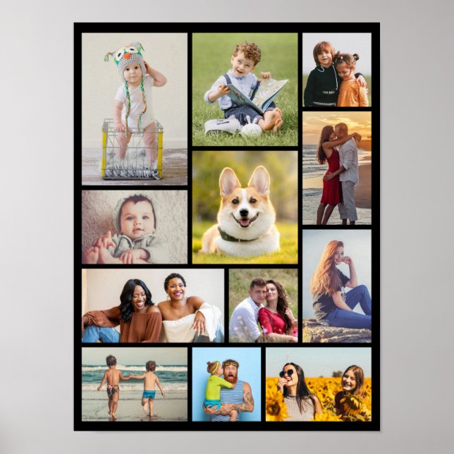 Create Your Own 12 Photo Collage Poster (Front)