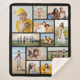 Create Your Own 12 Photo Collage Sherpa Blanket