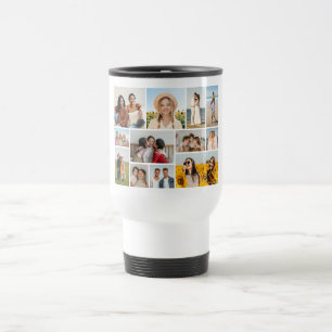 Create Your Own 12 Photo Collage Travel Mug