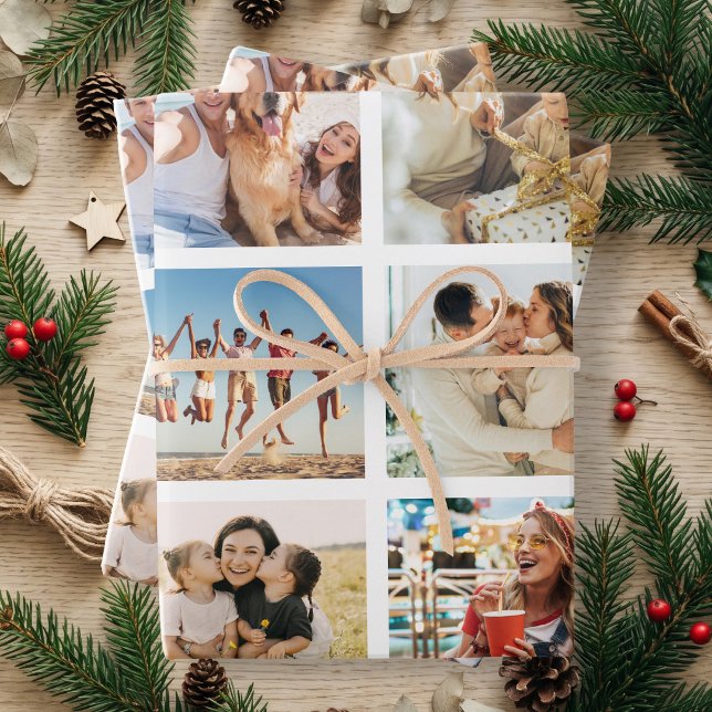 Create Your Own 12 Photo Collage Wrapping Paper Sheet (Creator Uploaded)