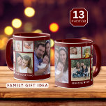 Create Your Own 13 Family Photo Collage Maroon Mug<br><div class="desc">Unique photo collage mug to personalize with 13 photographs. Add your family name, year to make it exclusive.The 'family is everything' quote makes it  a special keepsake gift for holidays and special occasions.</div>