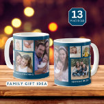 Create Your Own 13 Family Photo Collage Ocean Blue Coffee Mug<br><div class="desc">Unique photo collage mug to personalize with 13 photographs. Add your family name, year to make it exclusive.The 'family is everything' quote makes it  a special keepsake gift for holidays and special occasions.</div>