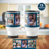 Create Your Own 13 Family Photo Collage Ocean Blue