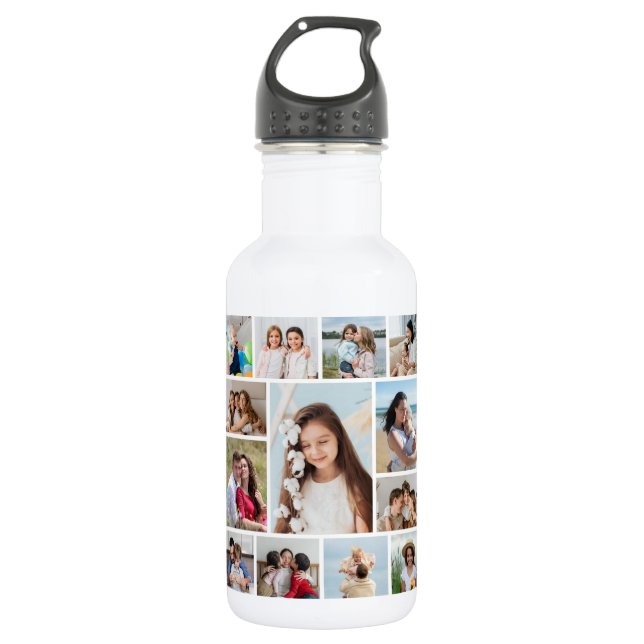 Create Your Own 13 Photo Collage 532 Ml Water Bottle (Front)