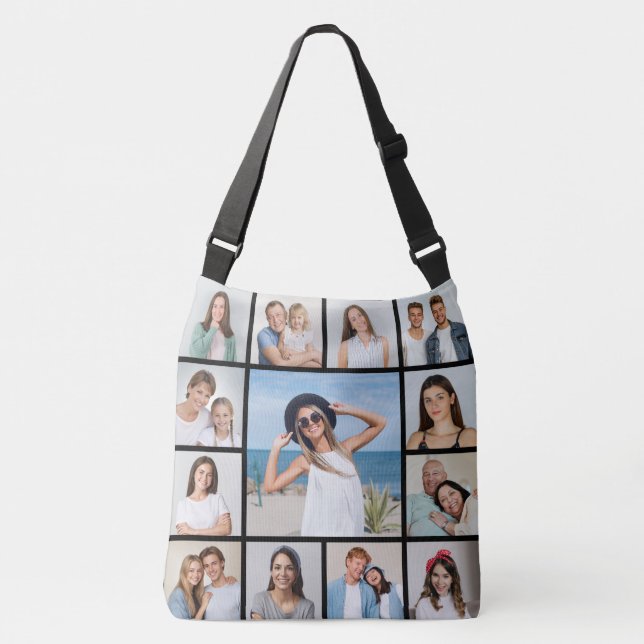 Create Your Own 13 Photo Collage Crossbody Bag (Front)
