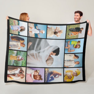 Create Your Own 13 Photo Collage Fleece Blanket