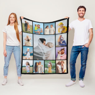 Create Your Own 13 Photo Collage Fleece Blanket