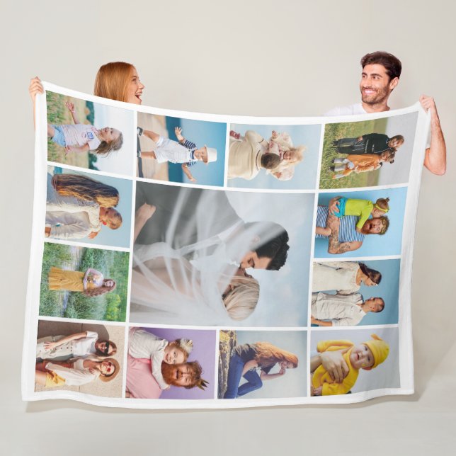 Create Your Own 13 Photo Collage Fleece Blanket (In Situ)