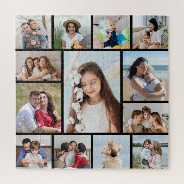 Create Your Own 13 Photo Collage Jigsaw Puzzle (Vertical)