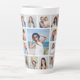 Create Your Own 13 Photo Collage Latte Mug