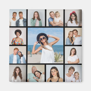 Create Your Own 13 Photo Collage Magnet