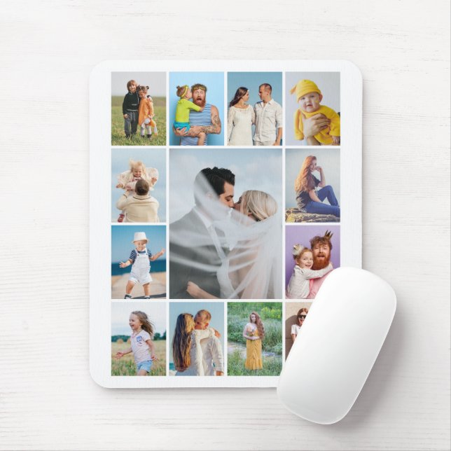 Create Your Own 13 Photo Collage Mouse Pad (With Mouse)
