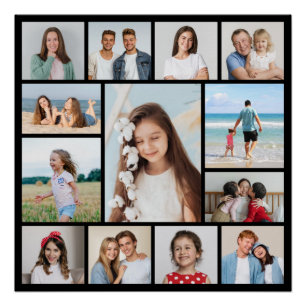 Create Your Own 13 Photo Collage Poster