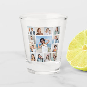 Create Your Own 13 Photo Collage Shot Glass