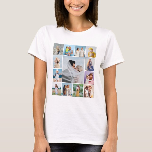 Create Your Own 13 Photo Collage T-Shirt (Front)