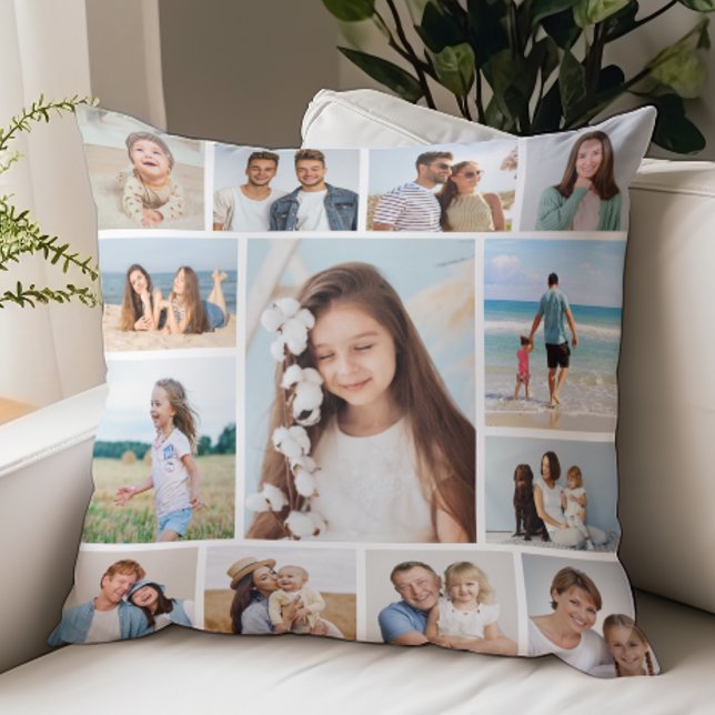 Create Your Own 13 Photo Collage Throw Pillow (Create Your Own 13 Photo Collage Throw Pillow)