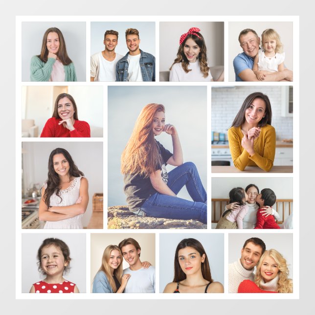 Create Your Own 13 Photo Collage Window Cling (Sheet)