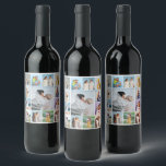 Create Your Own 13 Photo Collage Wine Label<br><div class="desc">Create your own 13 Photo Collage for Christmas, Birthdays, Weddings, Anniversaries, Graduations, Father's Day, Mother's Day or any other Special Occasion, with our easy-to-use design tool. Add your favourite photos of friends, family, vacations, hobbies and pets and you'll have a stunning, one-of-a-kind photo collage. Our custom photo collage is perfect...</div>