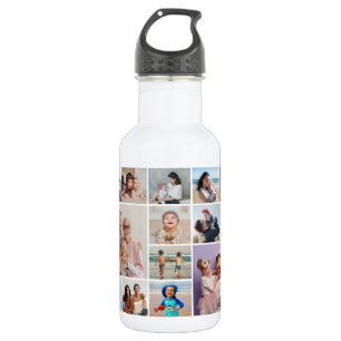 Create Your Own 14 Photo Collage 532 Ml Water Bottle
