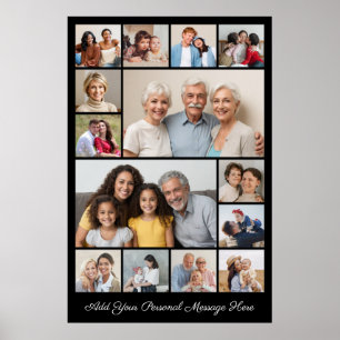 Create Your Own 14 Photo Collage Add Your Greeting Poster