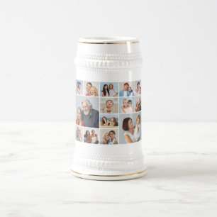 Create Your Own 14 Photo Collage Beer Stein
