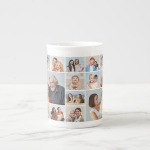 Create Your Own 14 Photo Collage Bone China Mug
