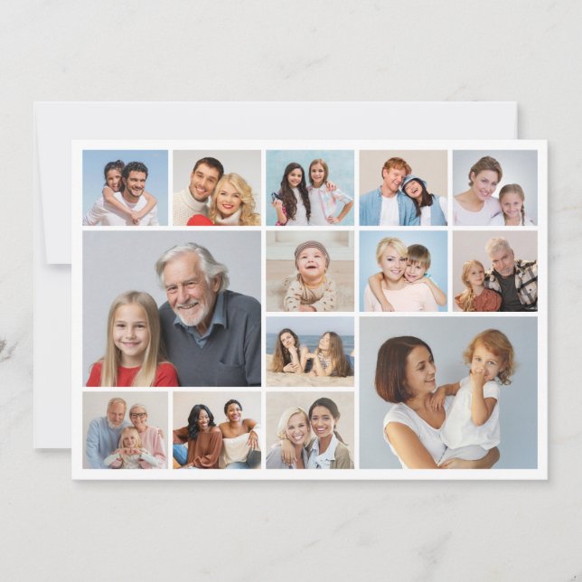 Create Your Own 14 Photo Collage Greeting Card (Front)