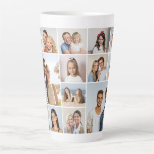 Create Your Own 14 Photo Collage Latte Mug