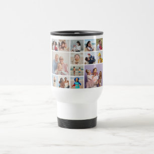 Create Your Own 14 Photo Collage Travel Mug