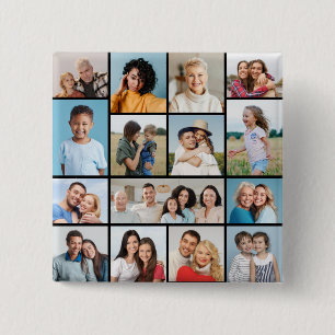 Create Your Own 15 Photo Collage 2 Inch Square Button