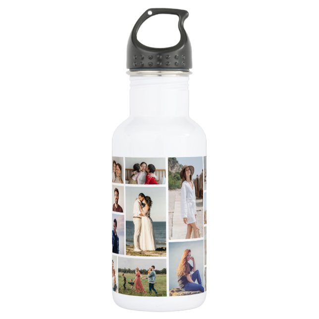 Create Your Own 15 Photo Collage 532 Ml Water Bottle (Front)