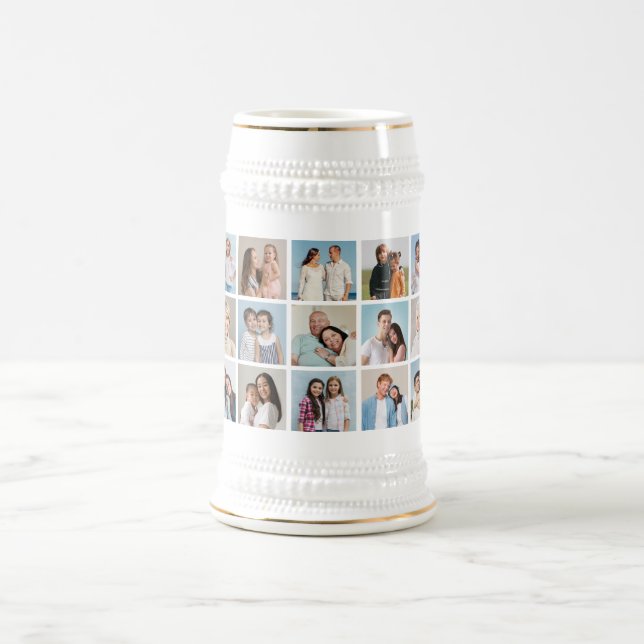 Create Your Own 15 Photo Collage Beer Stein (Center)