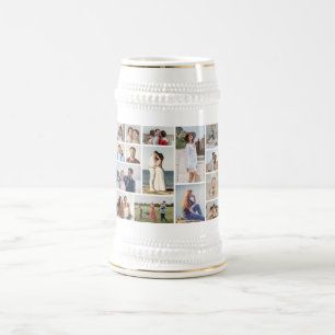 Create Your Own 15 Photo Collage Beer Stein