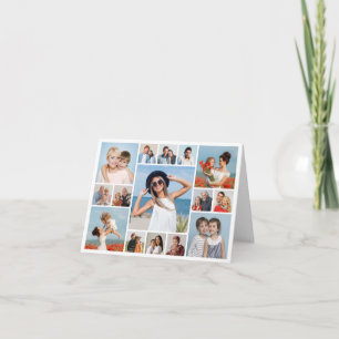 Create Your Own 15 Photo Collage Editable Colour Note Card