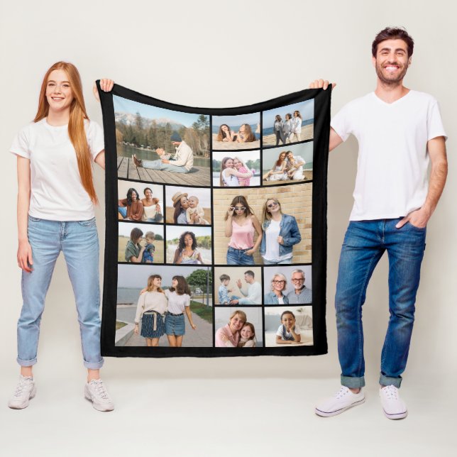 Create Your Own 15 Photo Collage Fleece Blanket (In Situ)