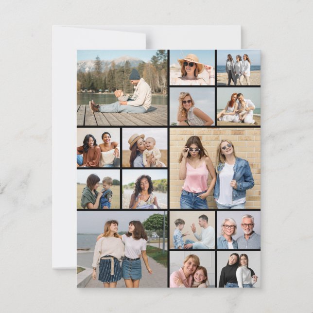 Create Your Own 15 Photo Collage Greeting Card (Front)