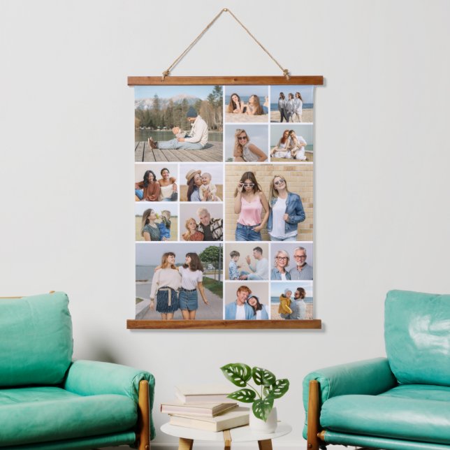 Create Your Own 15 Photo Collage Hanging Tapestry (Living Room)