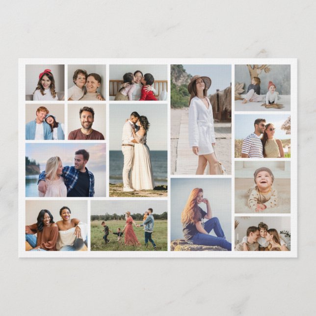 Create Your Own 15 Photo Collage Invitation (Front)