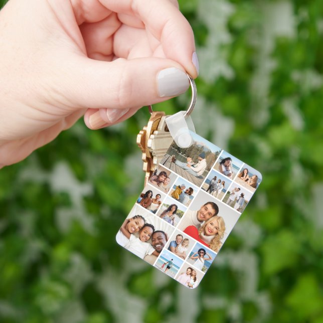 Create Your Own 15 Photo Collage Keychain (Hand)