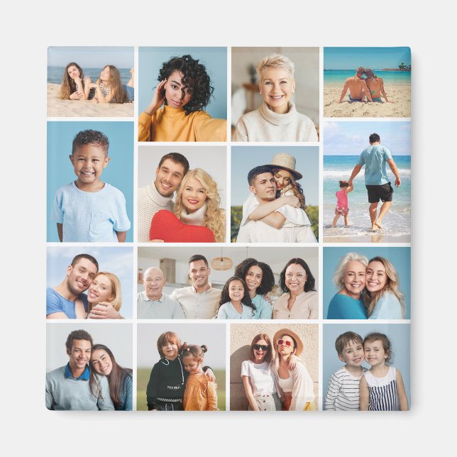 Create Your Own 15 Photo Collage Magnet (Front)