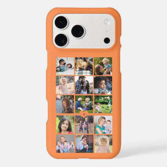 Create your own 15 photo collage monogrammed (Back)