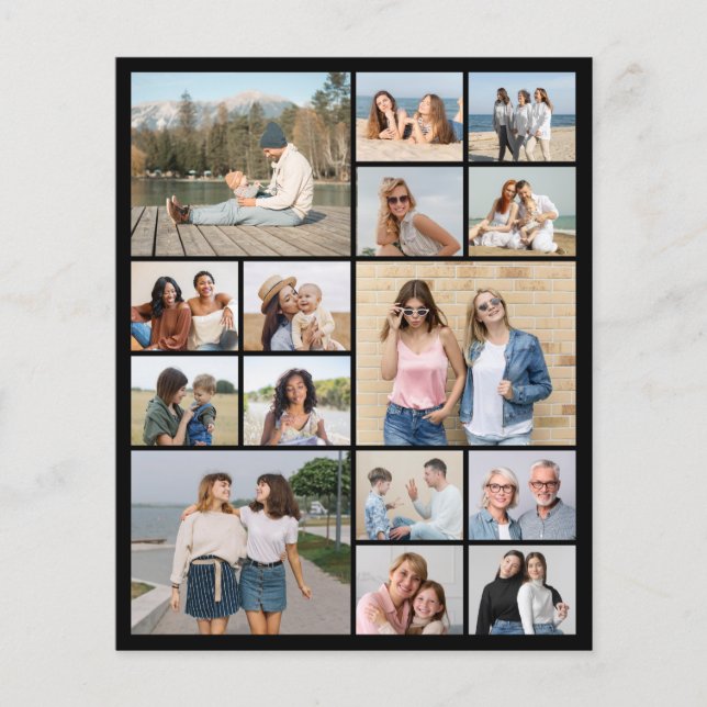 Create Your Own 15 Photo Collage Paper Sheet/Card (Front)