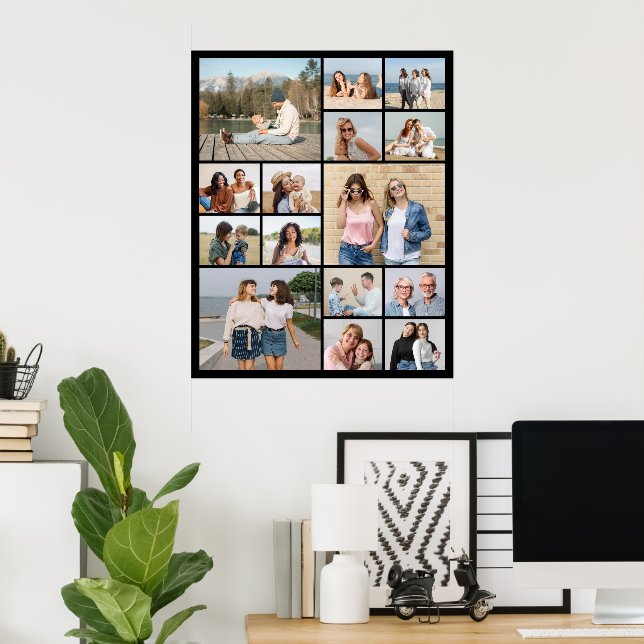 Create Your Own 15 Photo Collage Poster (Home Office)