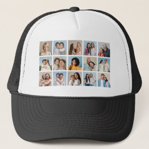 Create Your Own 15 Photo Collage Trucker Hat