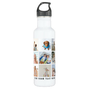 Create Your Own 15 Sqaure Photo Collage 710 Ml Water Bottle