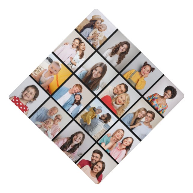 Create Your Own 16 Photo Collage  Graduation Cap Topper (Front)