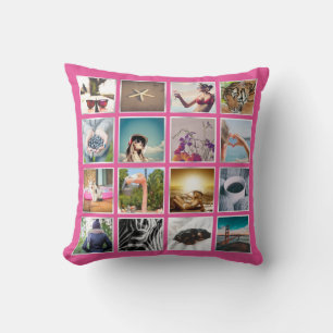 Create Your Own 16 Photo Collage Instagram Pillow
