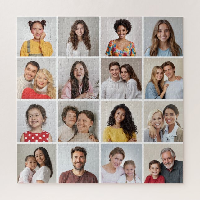 Create Your Own 16 Photo Collage Jigsaw Puzzle (Vertical)