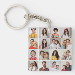 Create Your Own 16 Photo Collage Keychain