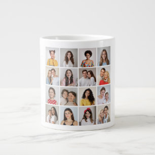 Create Your Own 16 Photo Collage Large Coffee Mug